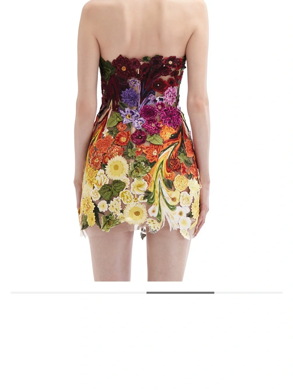 OSCAR DE LA RENTA
Strapless Floral Embroidered Mini Dress - Picture 3 of 4
